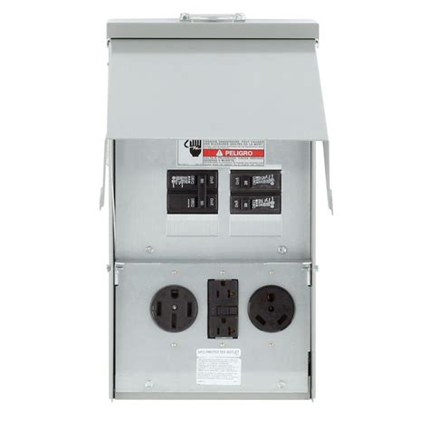 rv electrical box 50 30 20|50 amp rv pedestal box.